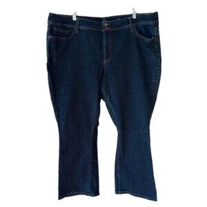 St Johns Bay Boot Cut Jeans Womens 22WS Blue Denim Stretch Casual Plus Short